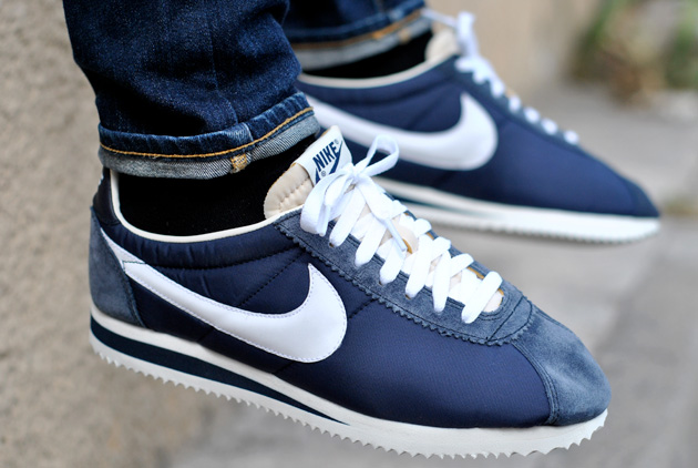 nike cortez nylon bleu