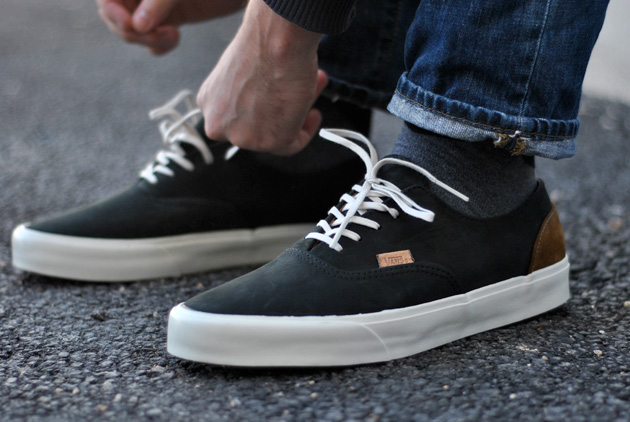 vans era cuir noir