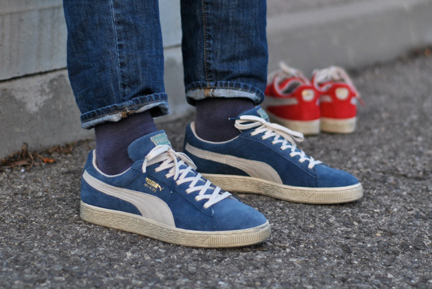 puma suede rouge bleu