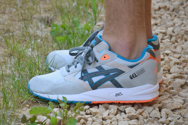 asics gel bleu orange