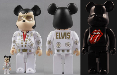 bearbrick elvis presley et rolling stones