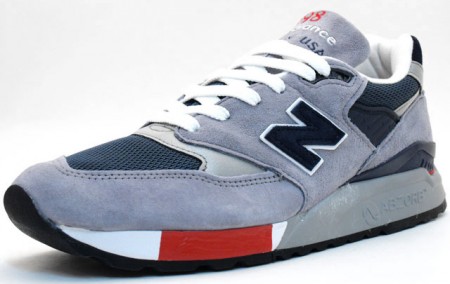 New Balance 998 Grey Navy Blue Red Sneakers