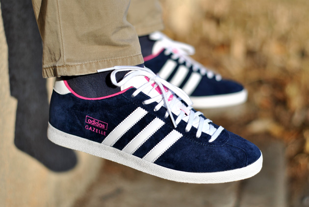 Adidas gazelle bleu marine et shop rose