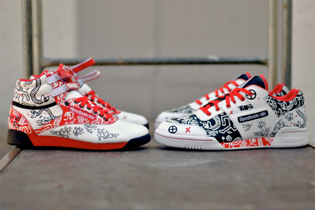Reebok x Keith Haring Freestyle Hi Workout Sneakers