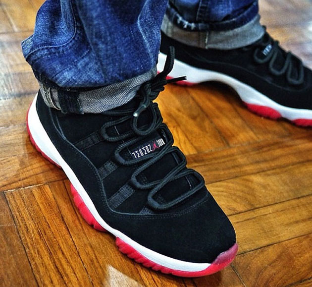 Jordan 11 cheap noir et rouge