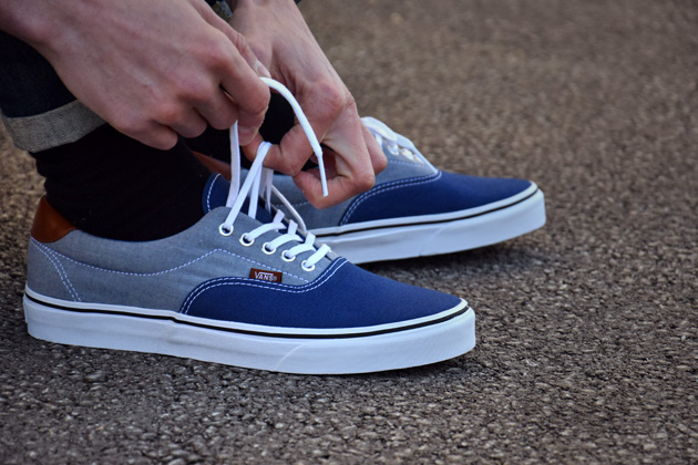 vans era gris marron