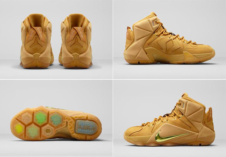 nike lebron 12 wheat