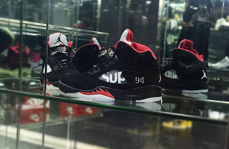 air jordan 5 supreme black red 94