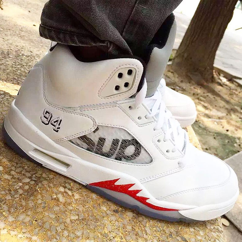 air jordan 5 supreme white metallic