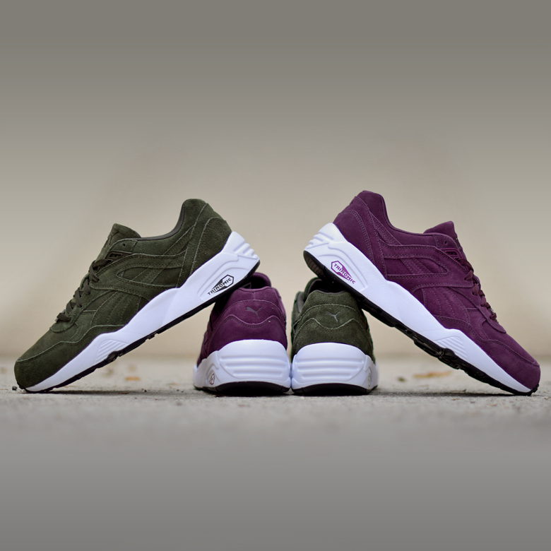 Puma R698 Allover Suede Plum Forest Sneakers