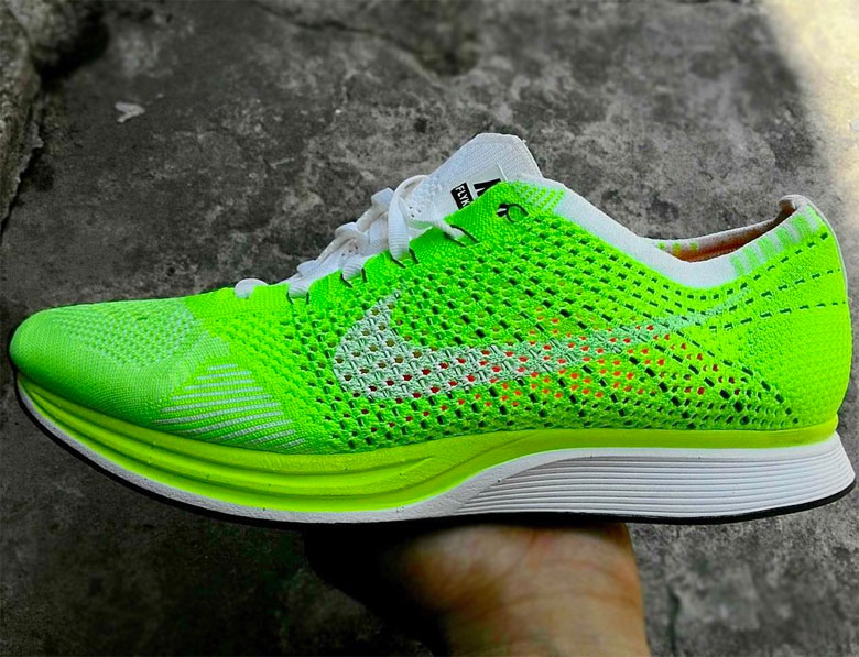 nike flyknit racer volt white