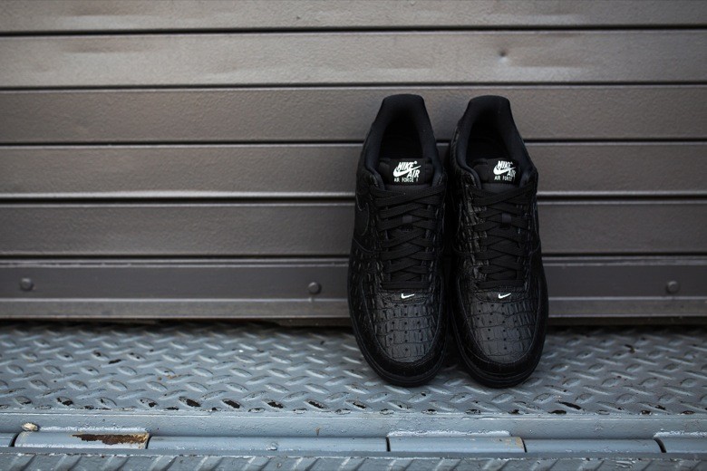 Nike Air Force 1 Black Croc Skin Sneakers