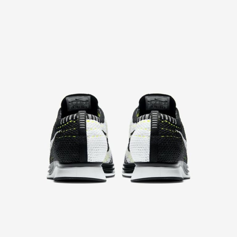 nike flyknit racer black white volt