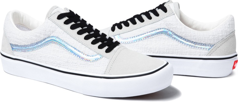 blue iridescent vans stripe