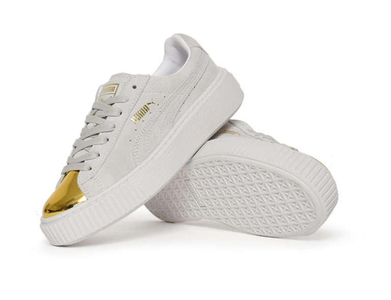 puma platform gold blanche