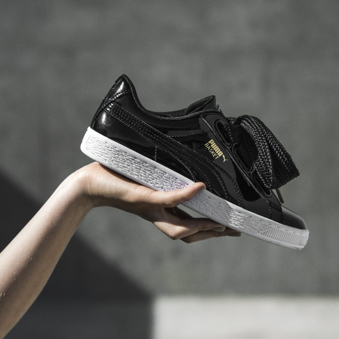 puma noir lacet ruban