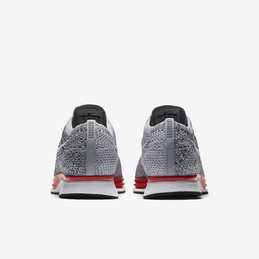 Nike Flyknit Racer Wolf Grey Red Sneakers