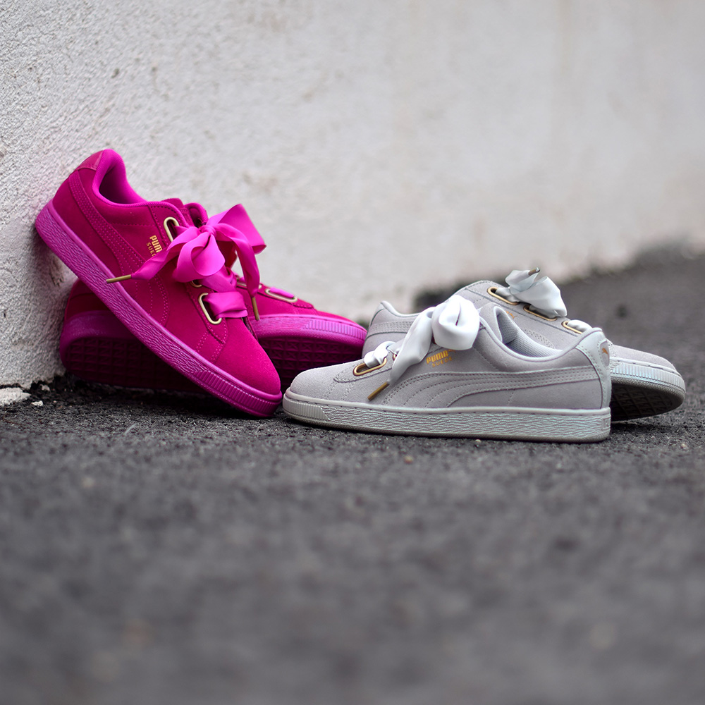 puma suede heart satin rouge