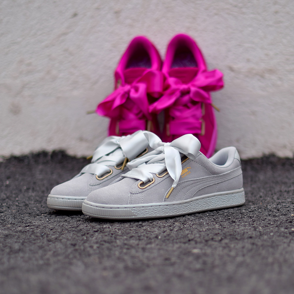 puma heart grise satin