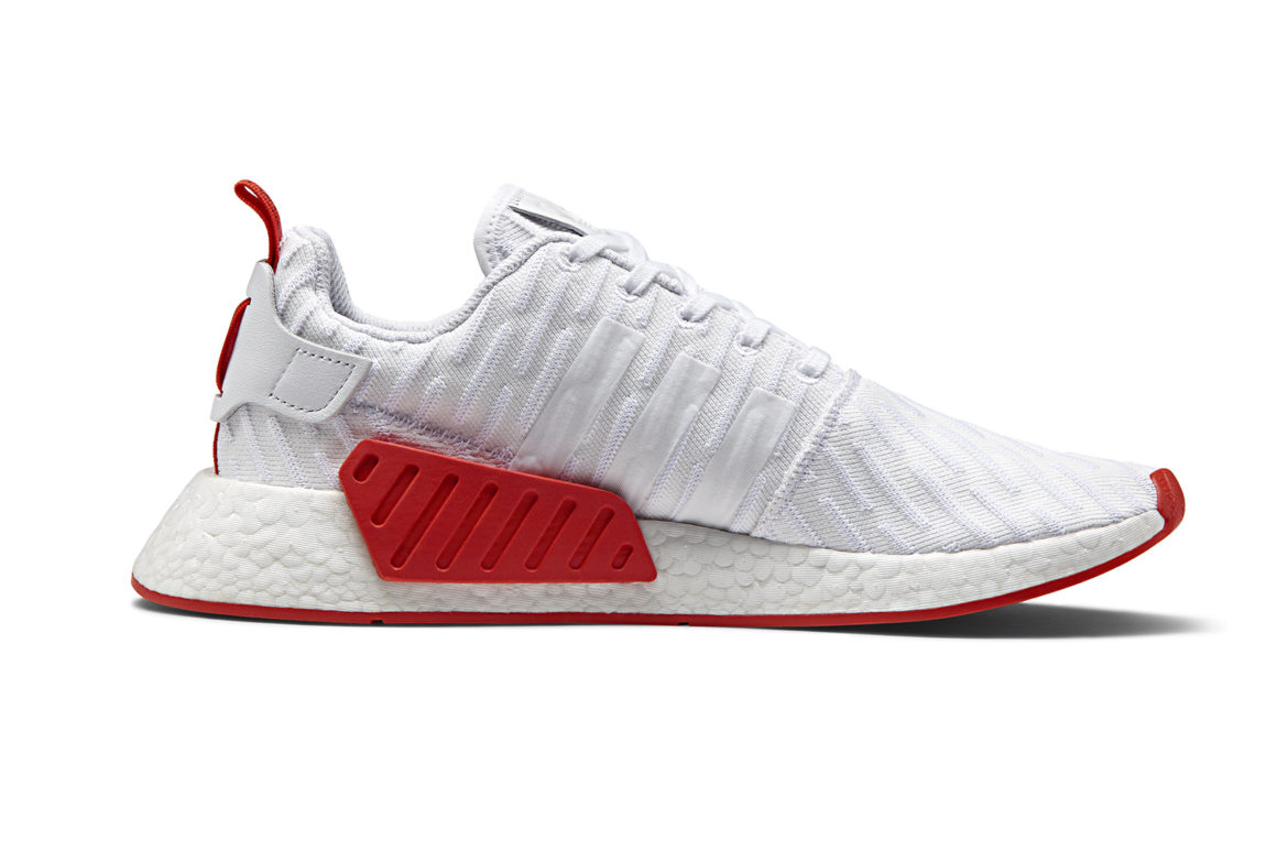 Adidas nmd r2 pk white on sale red