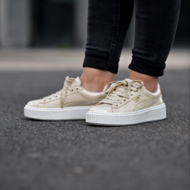 puma platform beige vernis