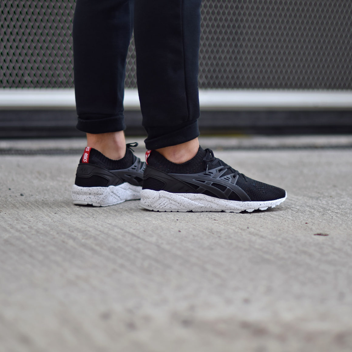 asics gel kayano trainer knit black