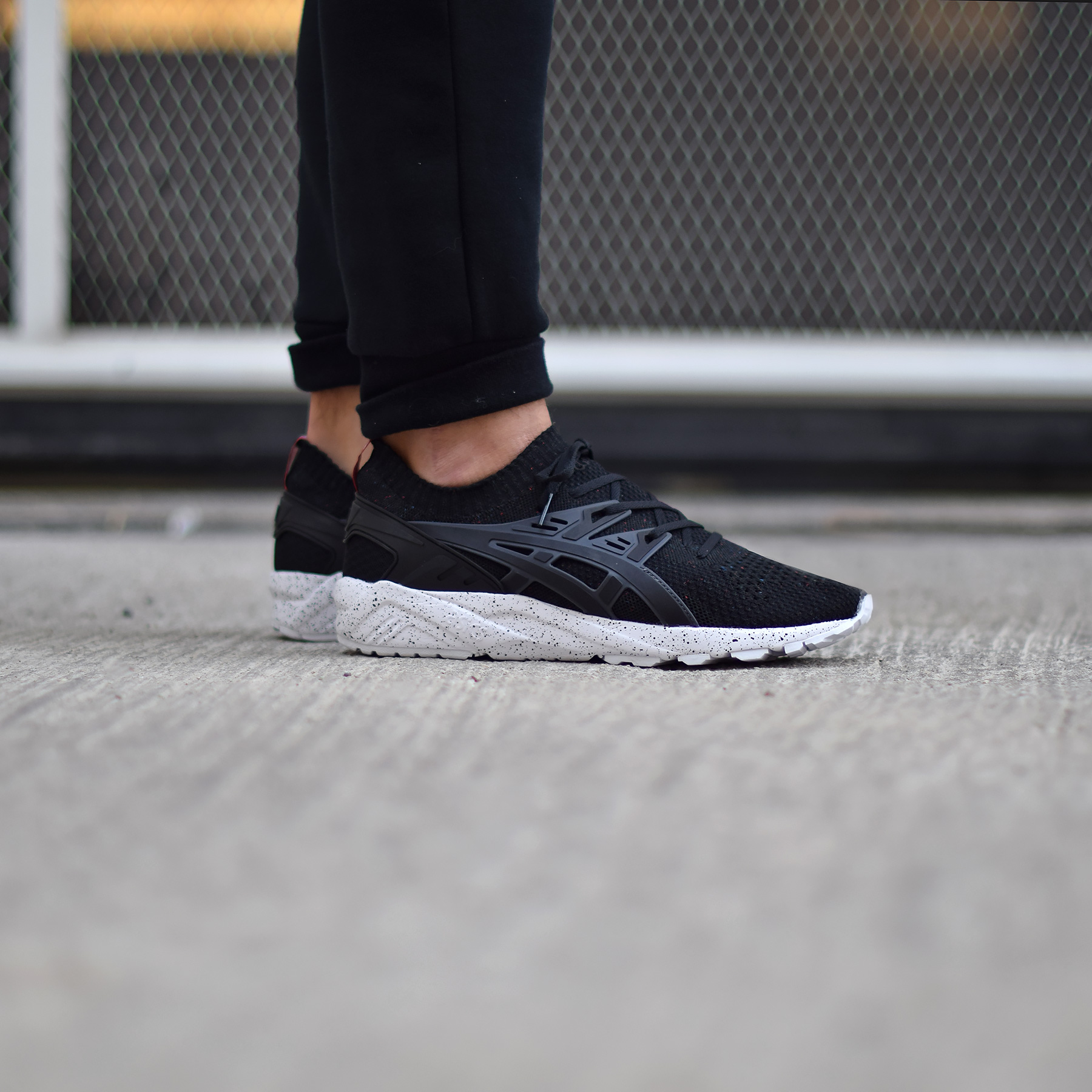 asics gel kayano trainer knit black