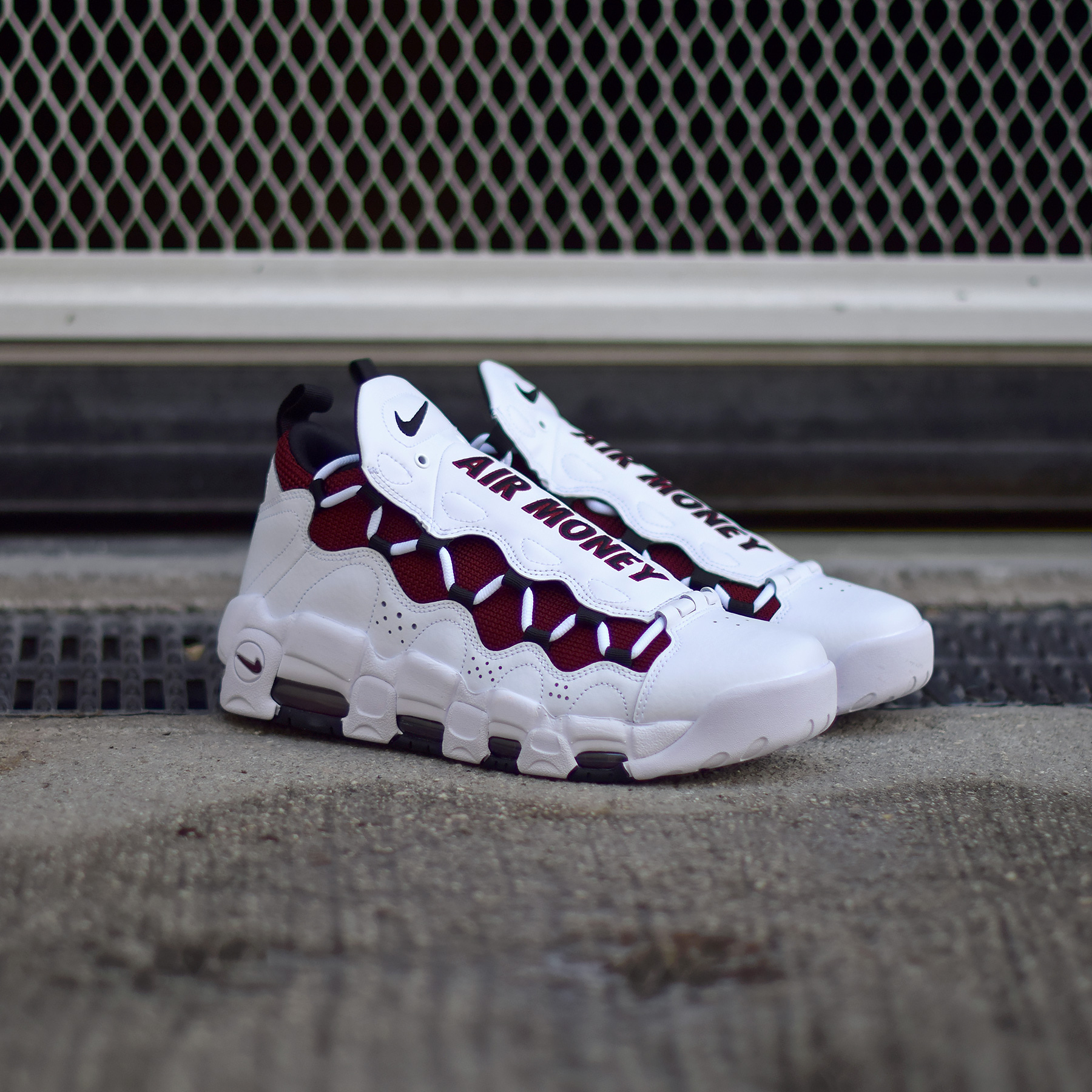 Nike air more money blanc rouge cheap