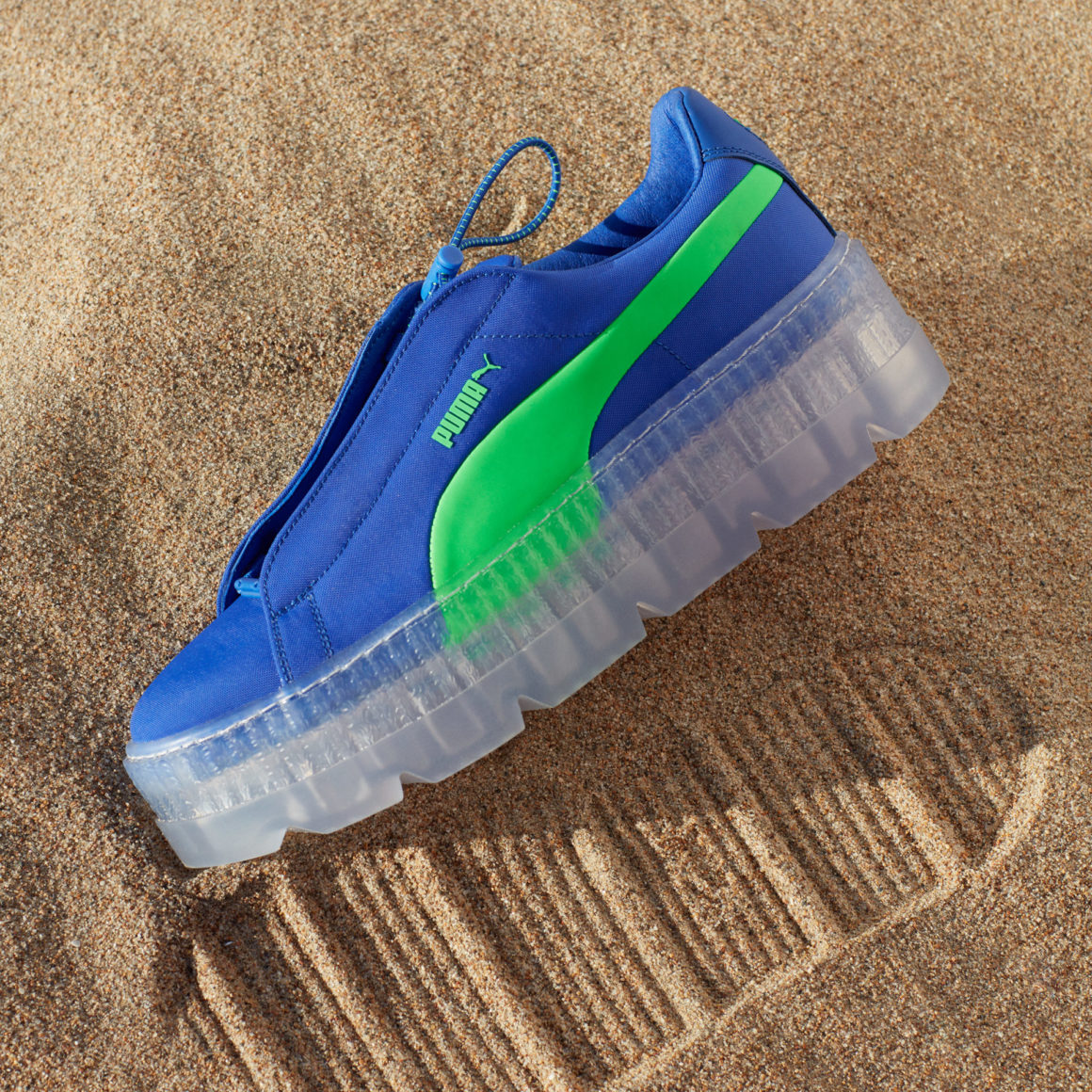 puma creepers bleu et vert