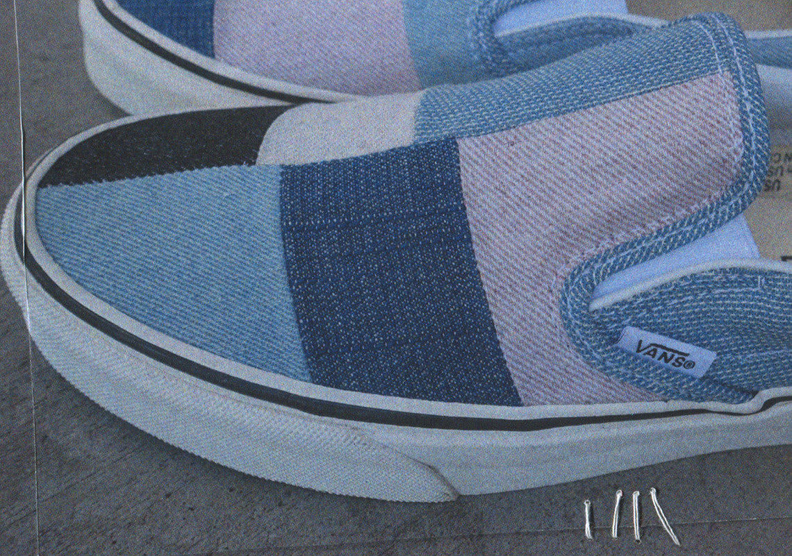 vans slip on denim patchwork