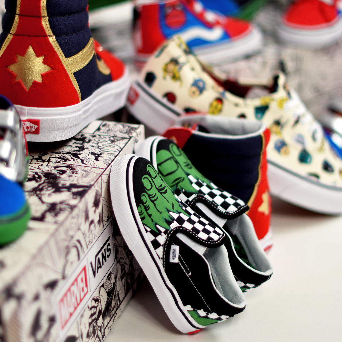 Marvel slip on vans discount