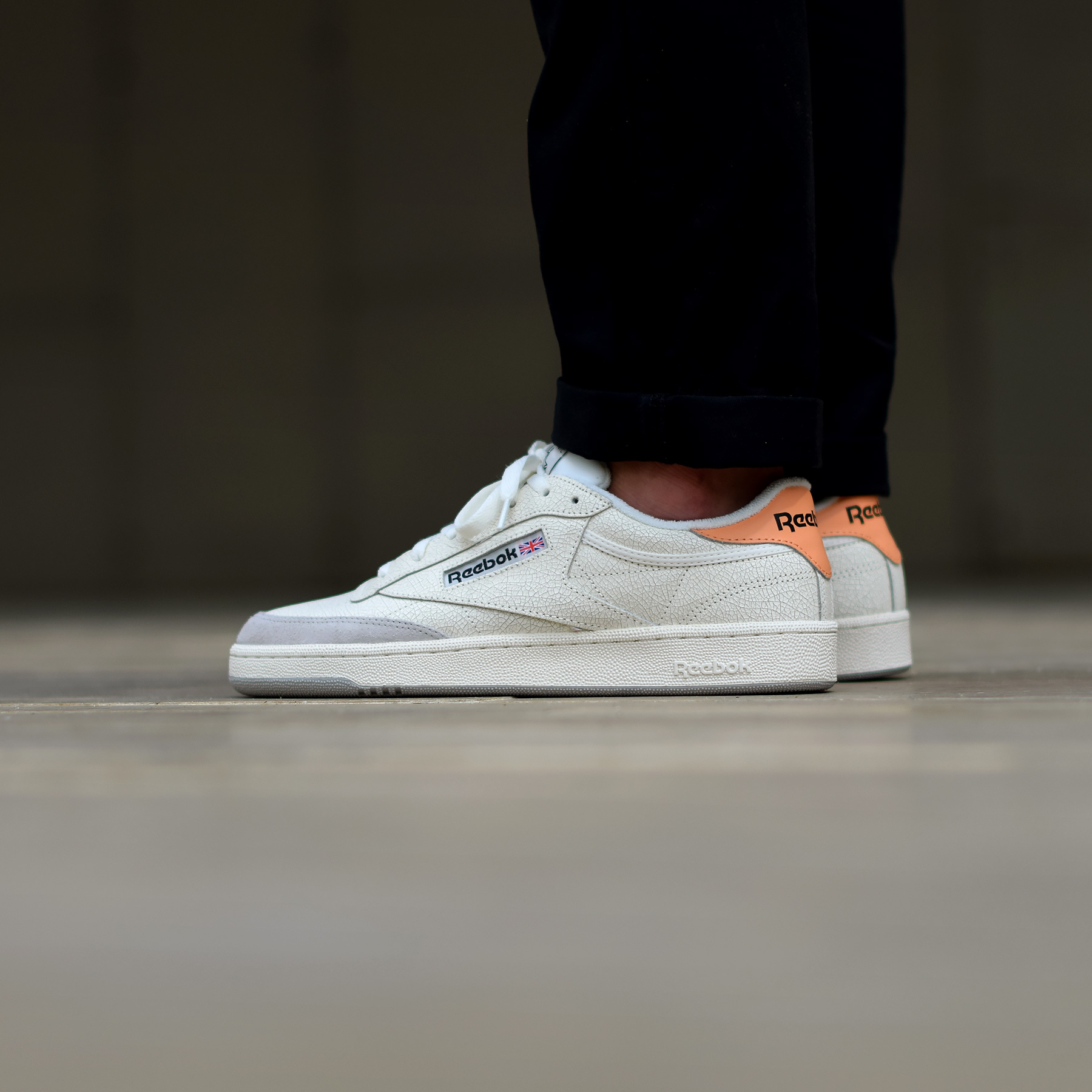 reebok club c 85 chalk & sunbaked orange