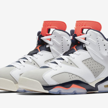 white and orange jordan 6