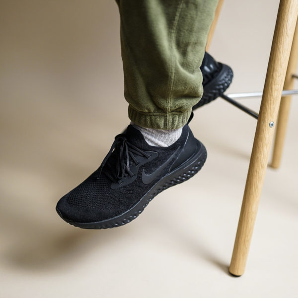 nike epic react flyknit triple black