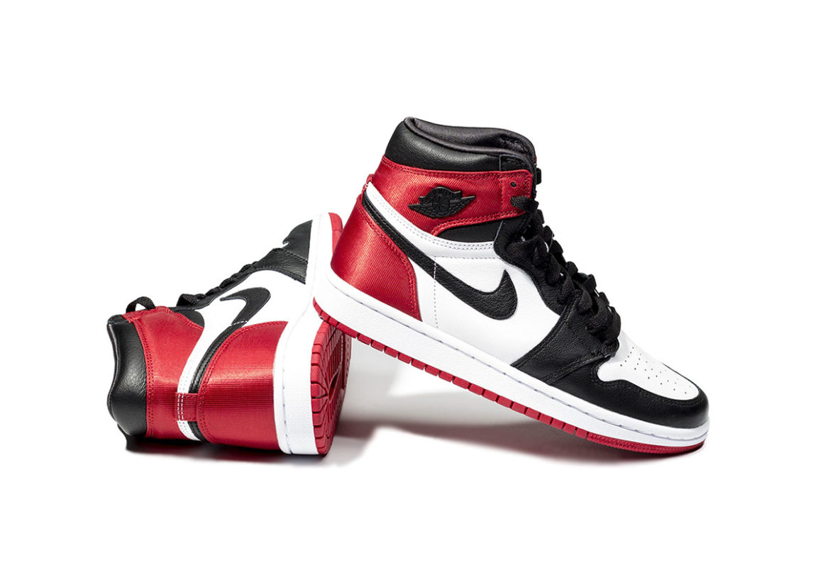 air jordan one satin black toe