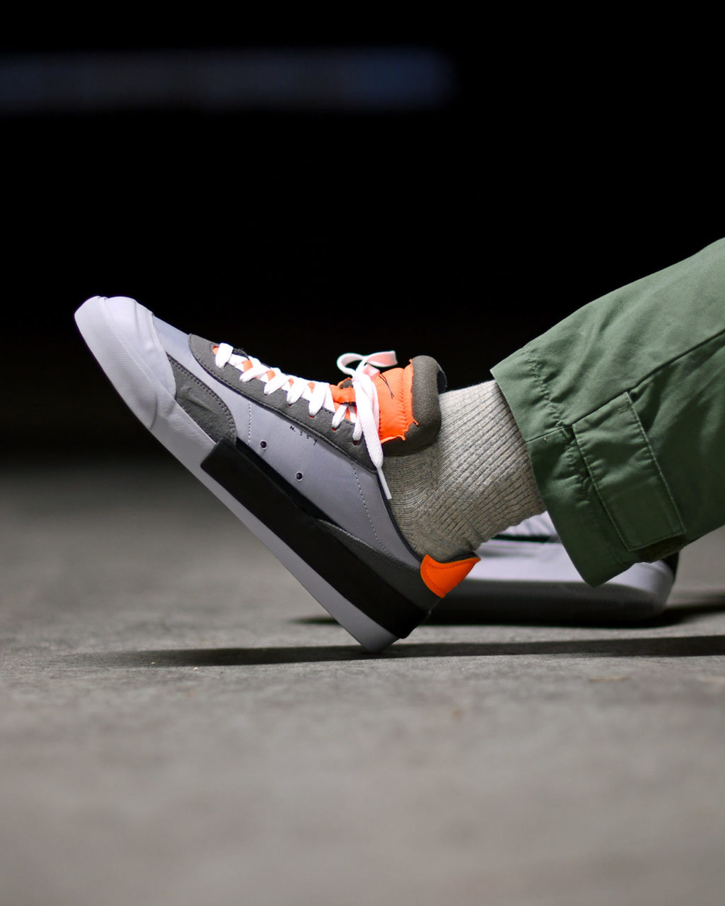 grey orange sneakers