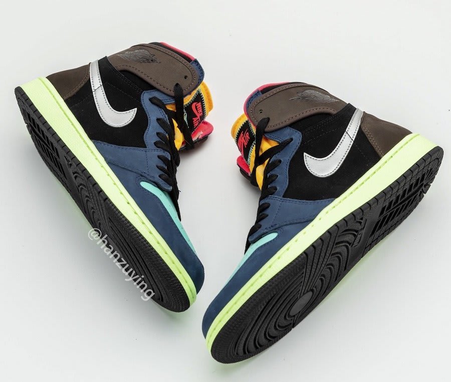 jordan bleu jaune marron