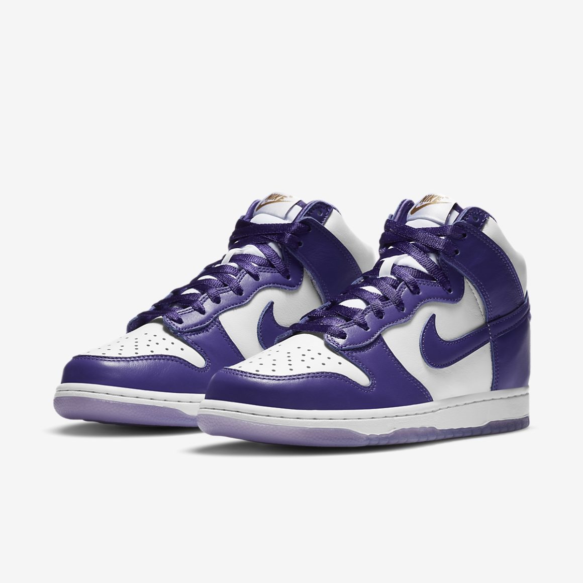 nike dunk high purple white