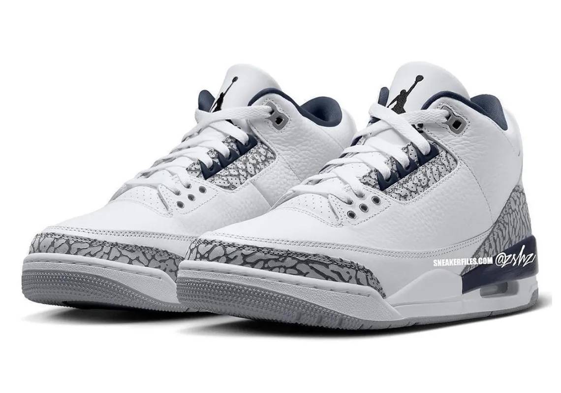 Air Jordan 3 White Midnight Navy - Sneakers.fr