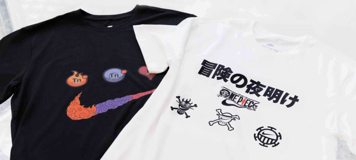 Vue d’ensemble de la collection de vêtements et sneakers Nike x One Piece
